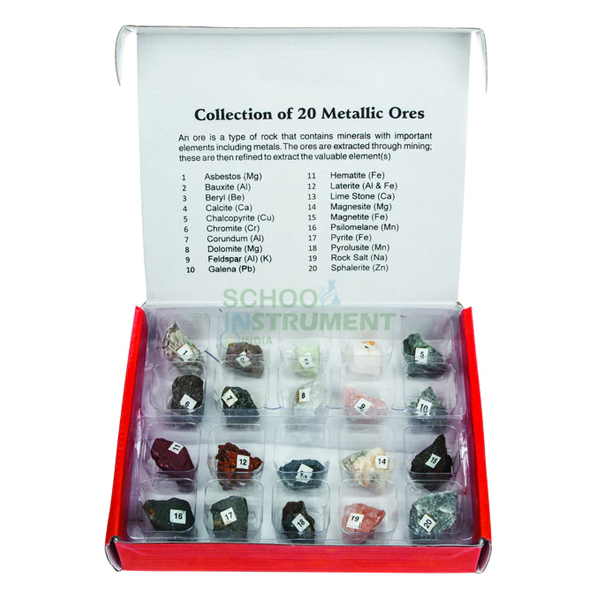 Ores Set, Collection of 20 Metallic Ores